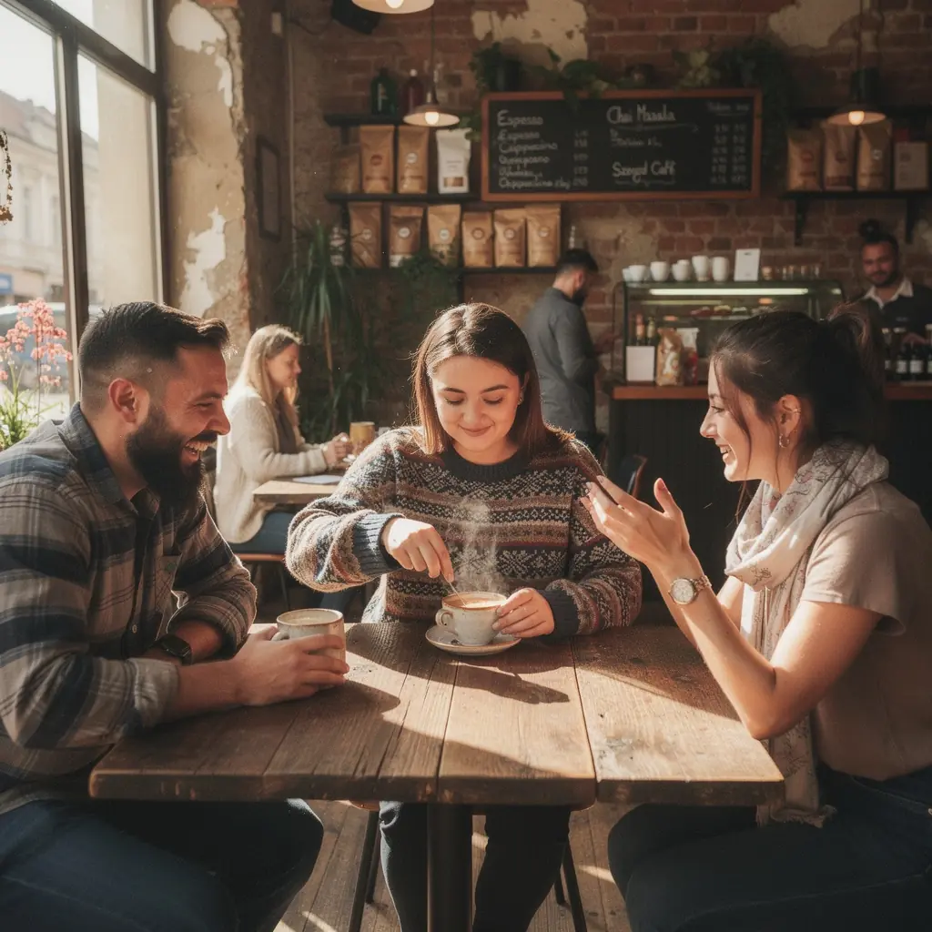 Tálcán elhelyezett chai tea, mellette fűszeres összetevők díszítve.